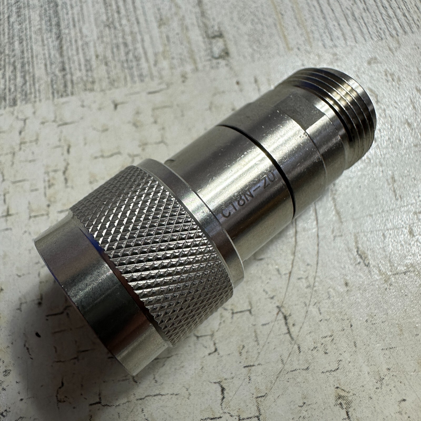 CentricRF C18N-20 N Attenuator 18Ghz 20db 2Watt VSWR 1.4 Male to Female S Steel