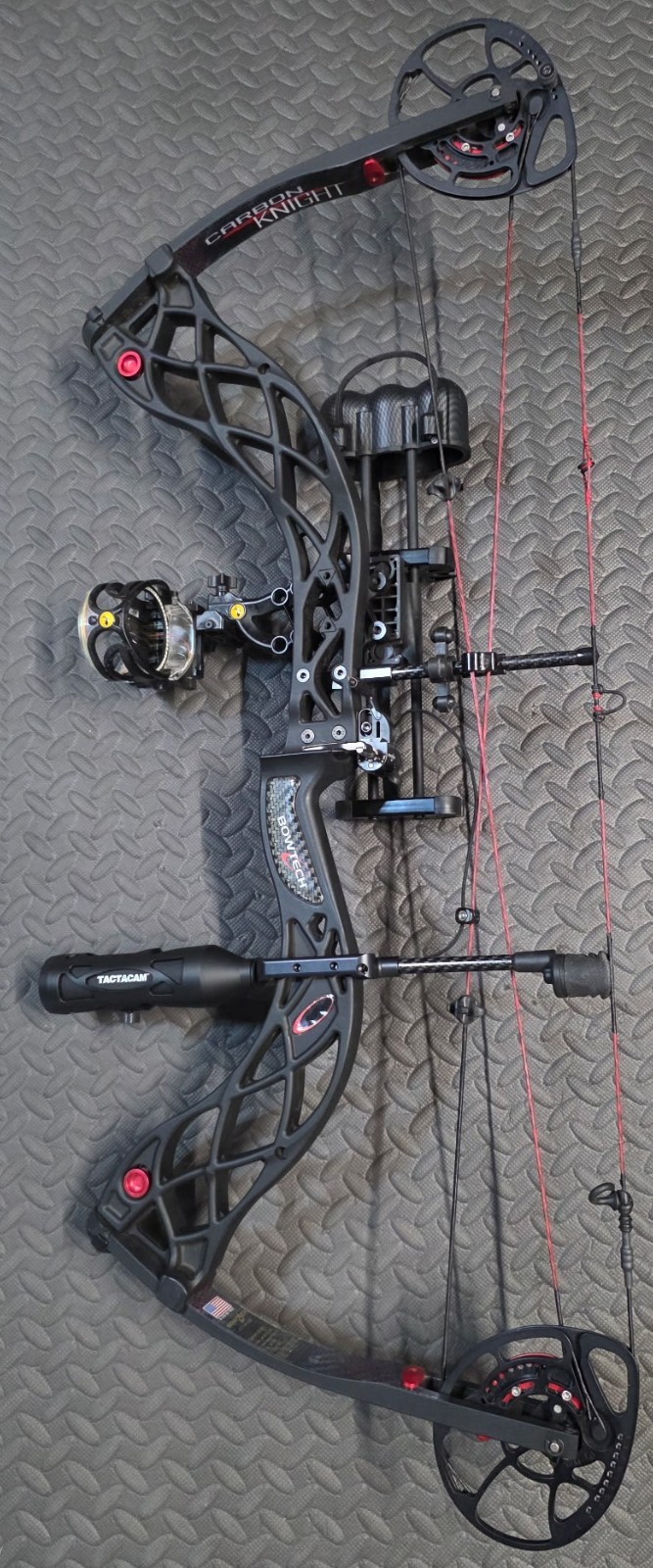 RH Bowtech Carbon Knight Compound Bow Black Red Carbon Fiber with Accessories