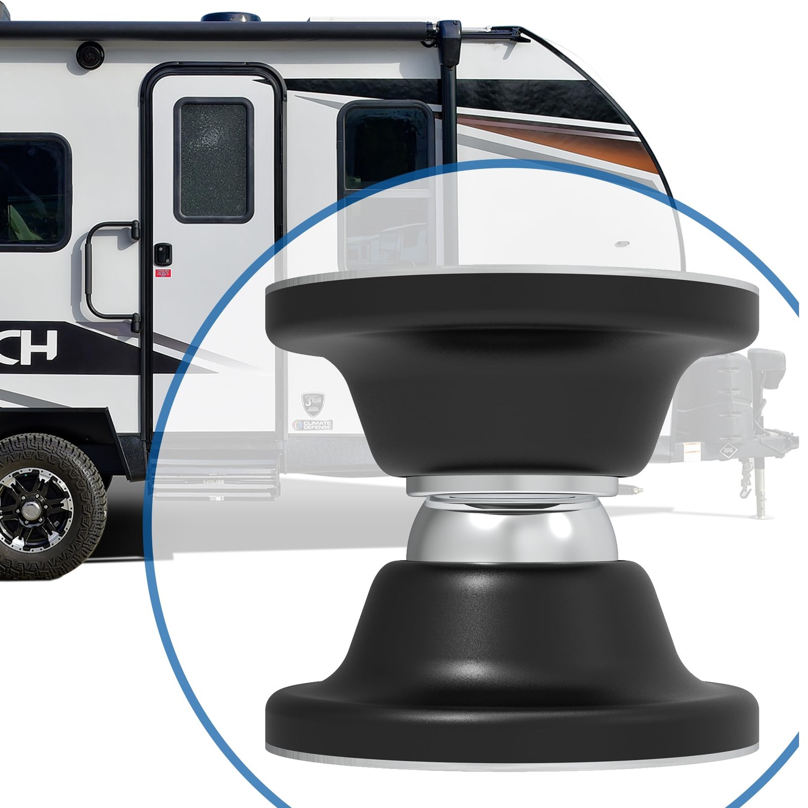 Magnetic RV Door Holder for Trailer, Camper, Motorhome,Cargo Trailer - Black Fin