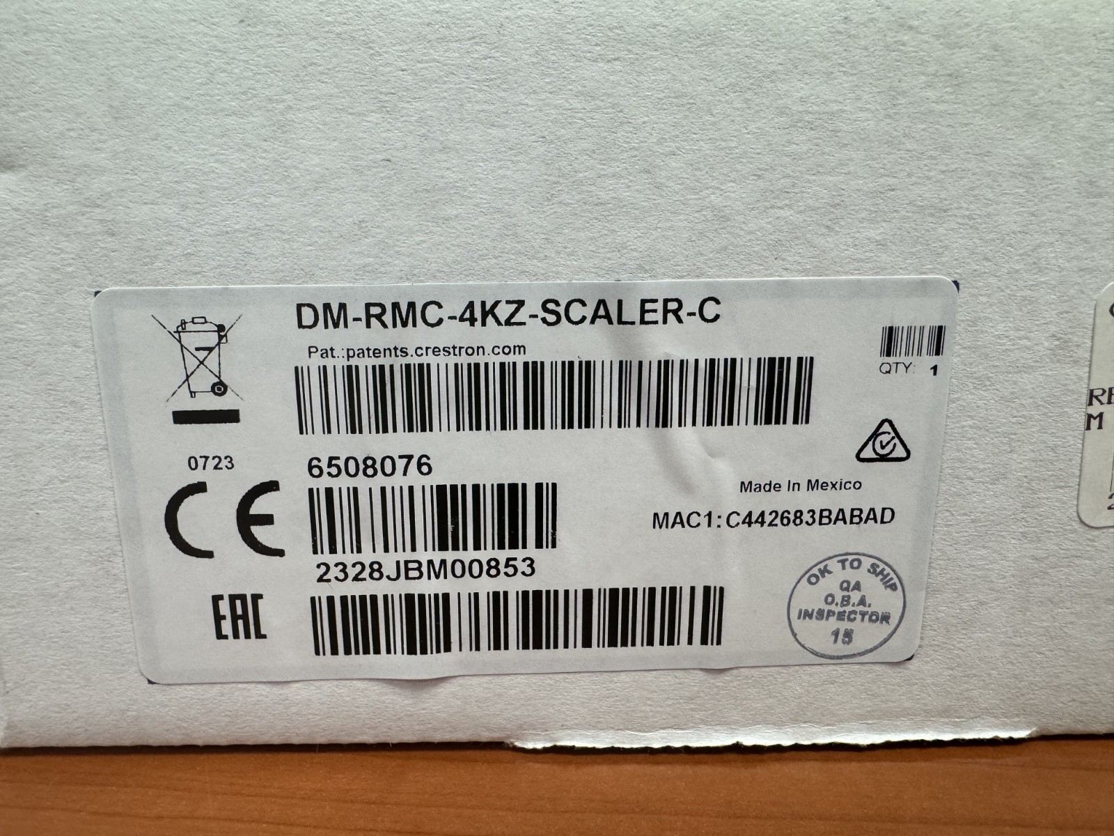 Crestron DM-RMC-4KZ-SCALER-C DM 8G+  4K60 4:4:4 HDR Room Controller 6508076