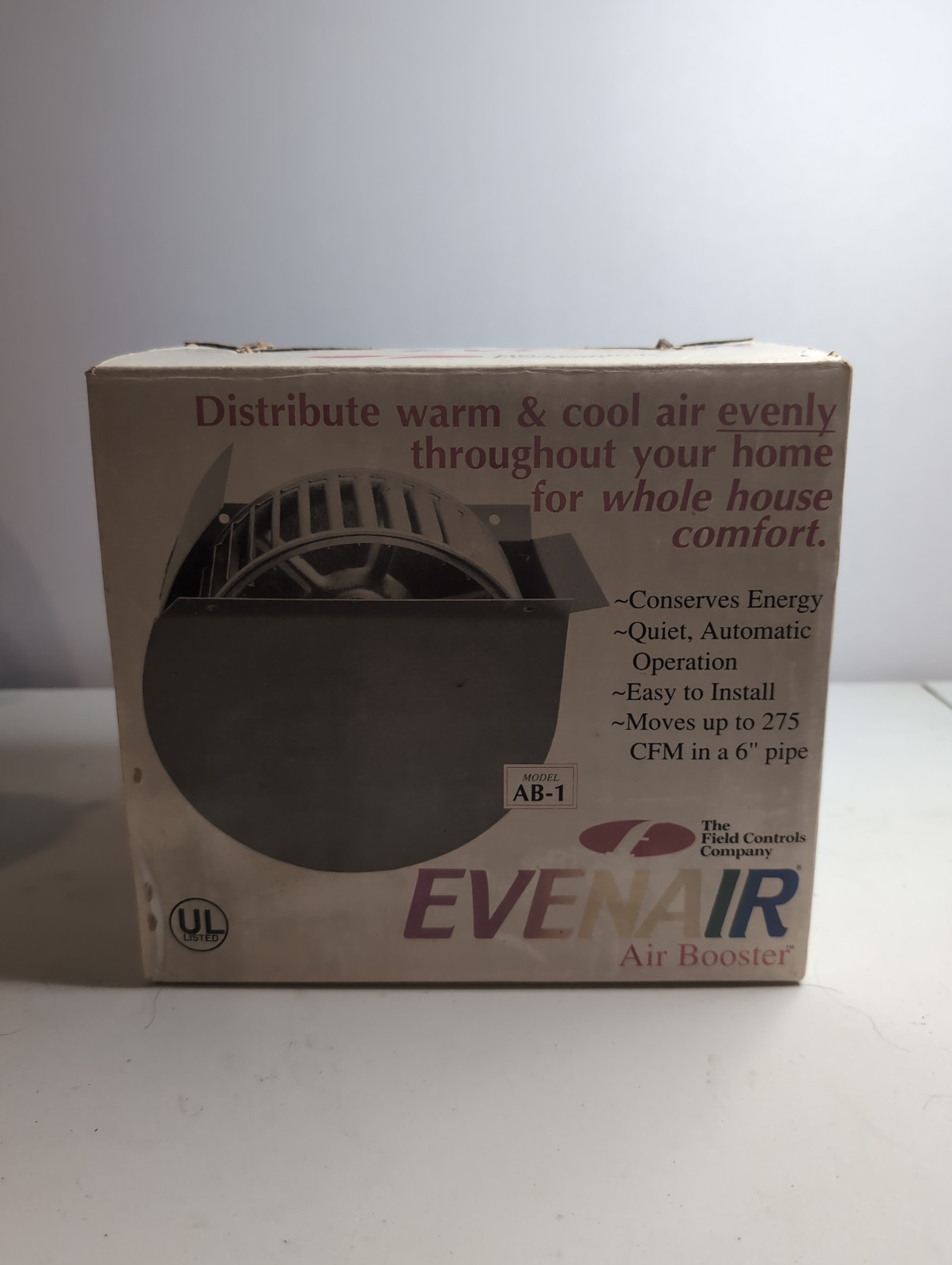 Field Controls Air Booster High Speed Duct Air Booster AB-1 Fasco Evenair