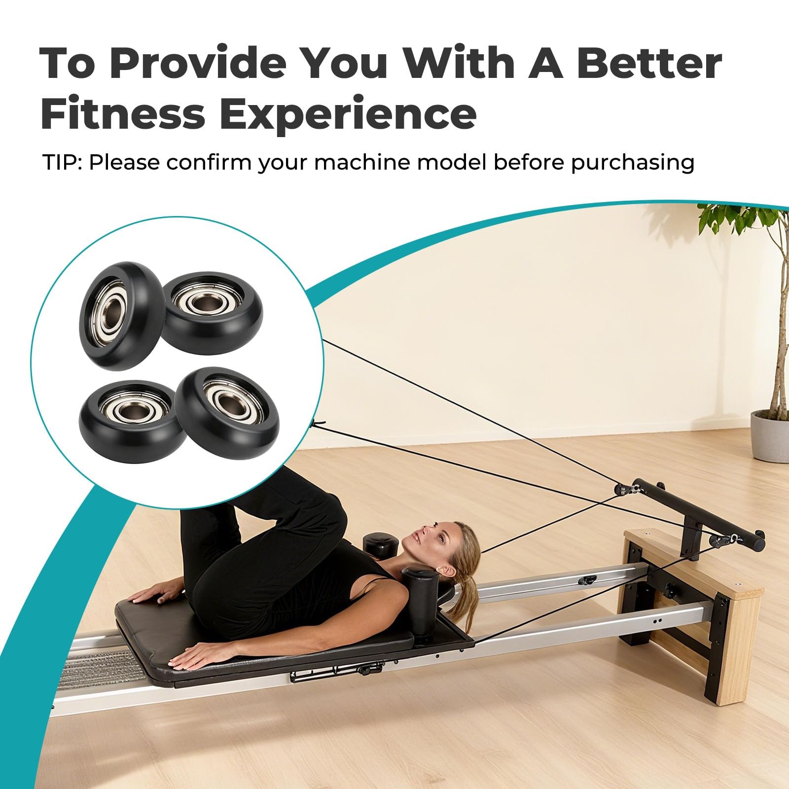 Roller Wheels for Aero Pilates Reformer, Replacement Roller Wheels for Pilate...