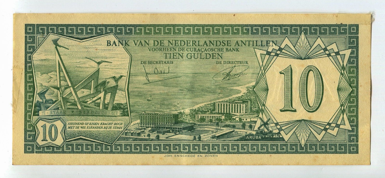 1979 Netherlands Banks Van De Nederlands Antillen 10 Gulden UNC details WC192