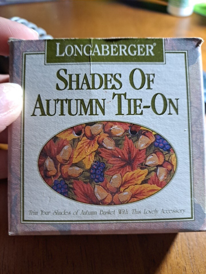 Longaberger 1995 Shades of Autumn Tie-On Ceramic W Box