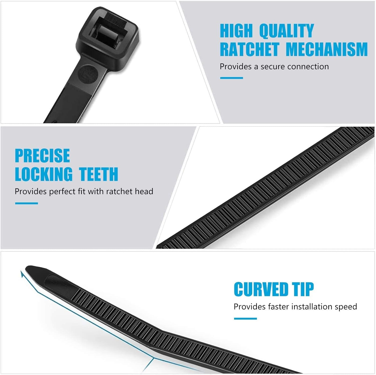 Zip Ties 14" 1000 Pack Black 50lb SKALON