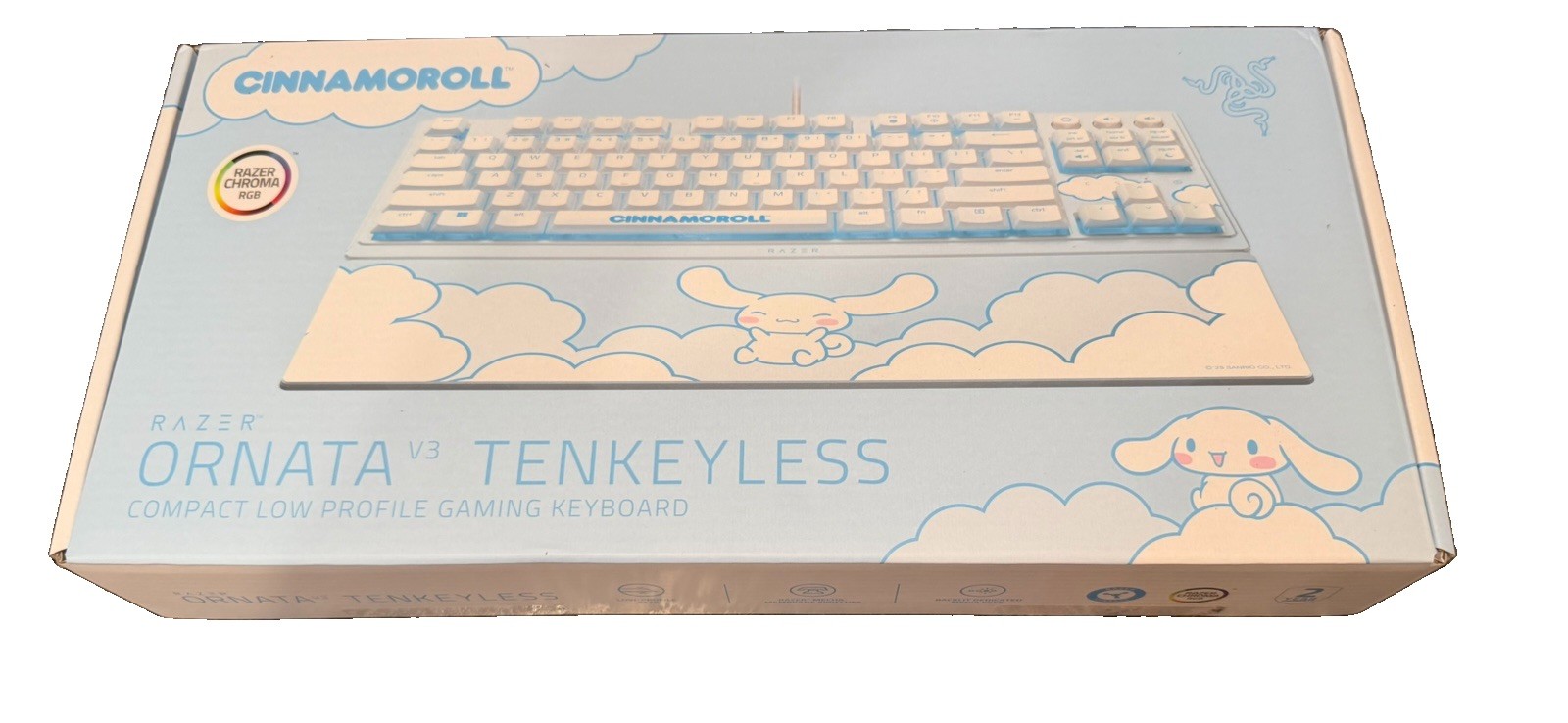 Razer Chroma RGB Ornata V3 Tenkeyless Cinnamoroll Hello Kitty Keyboard Backlit