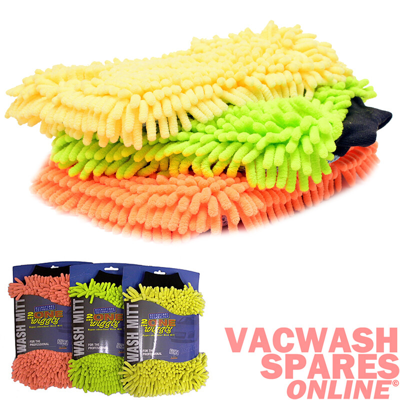 CAR CLEANING NOODLE WASH MITTS - CAR VALETING DETAIL MITT - NO SWIRLS - SET OF 3