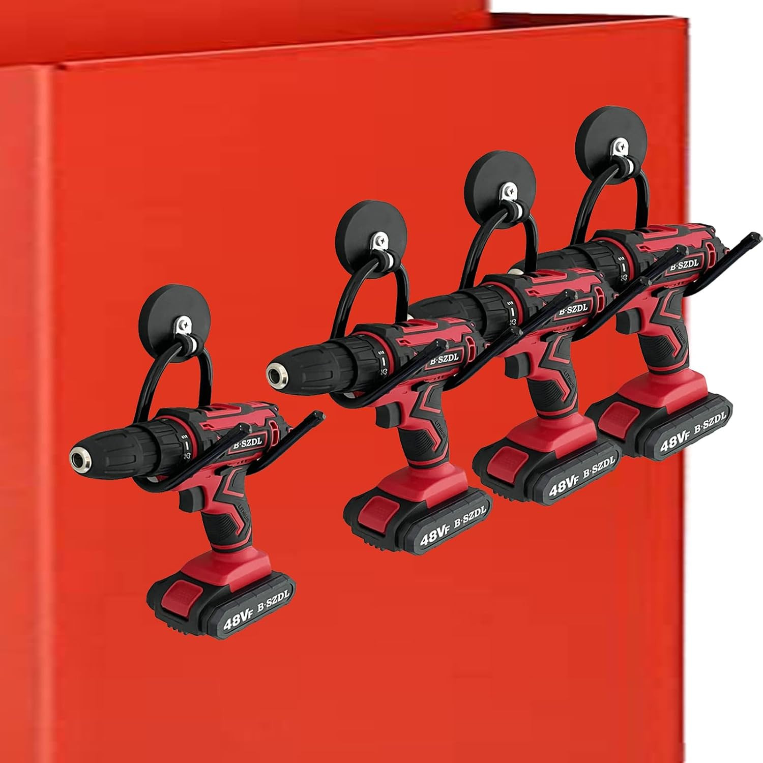 4 Pack Strong Garage Magnetic Hooks, Power Tool Organizer Rack, Heavy Duty Stora