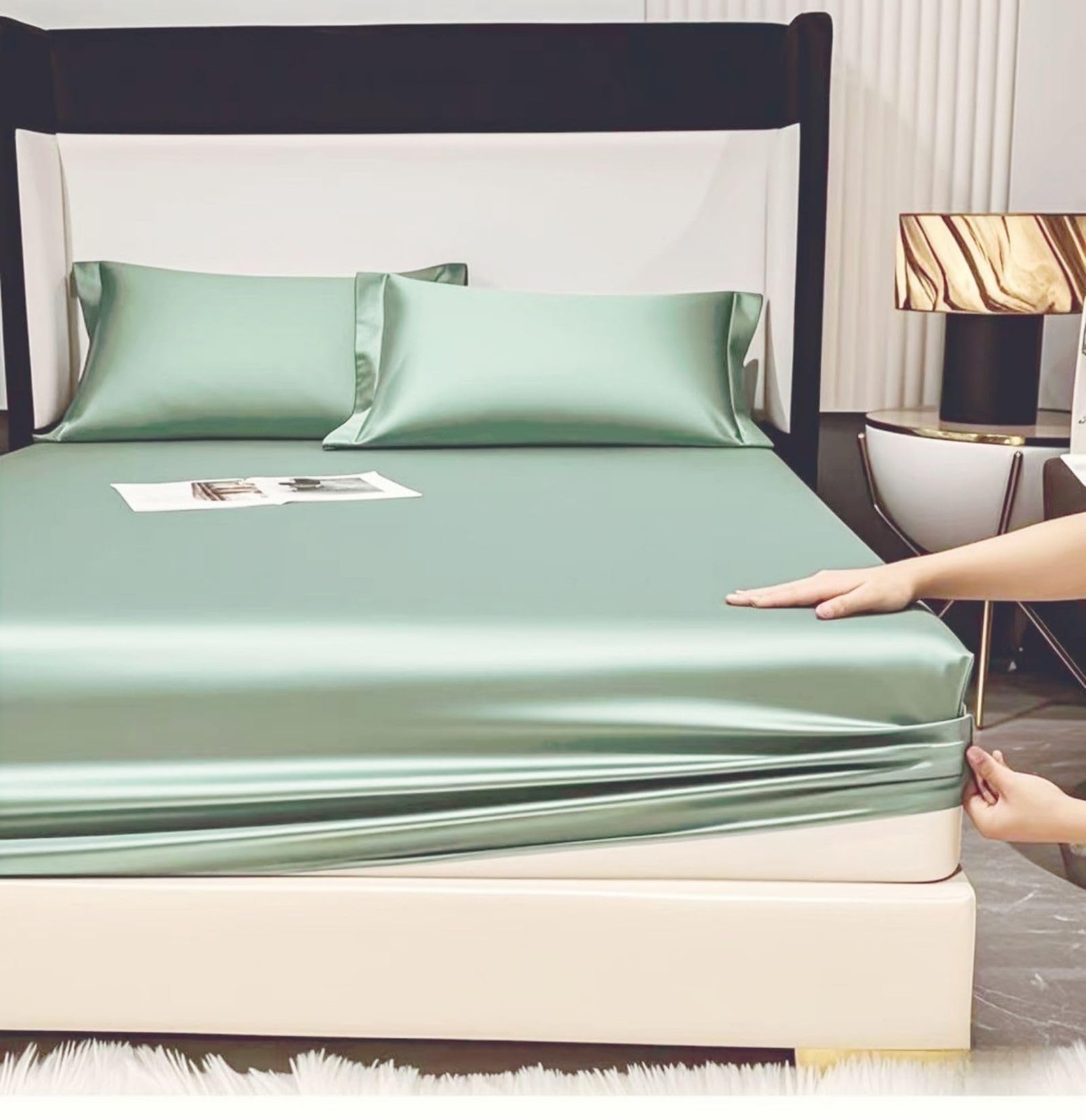 Fitted Sheet Queen - Hotel Luxury Bottom Fitted Sheets Only - 100% Cotton Fit...