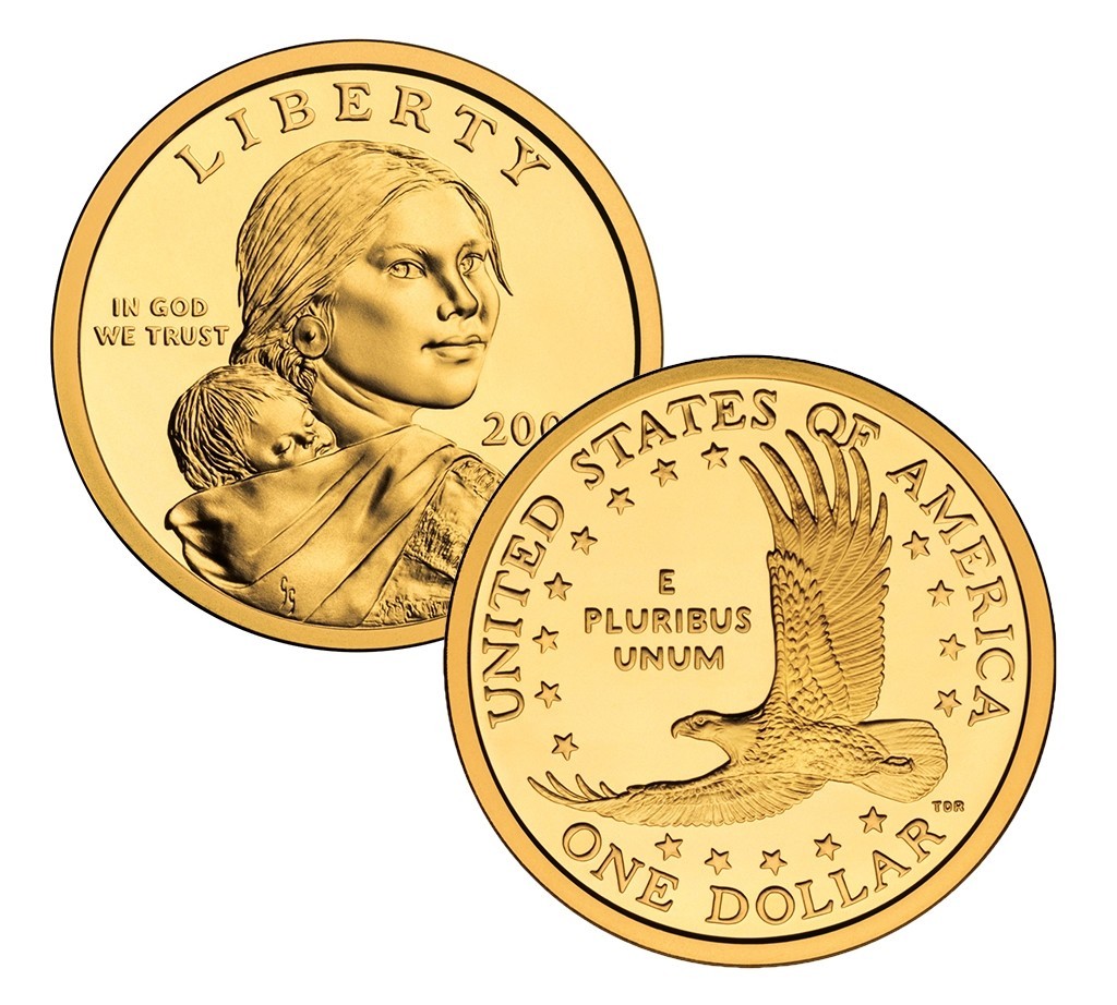 2000 Philadelphia Native American One Dollar Coin US Mint Coin Sacagawea Money