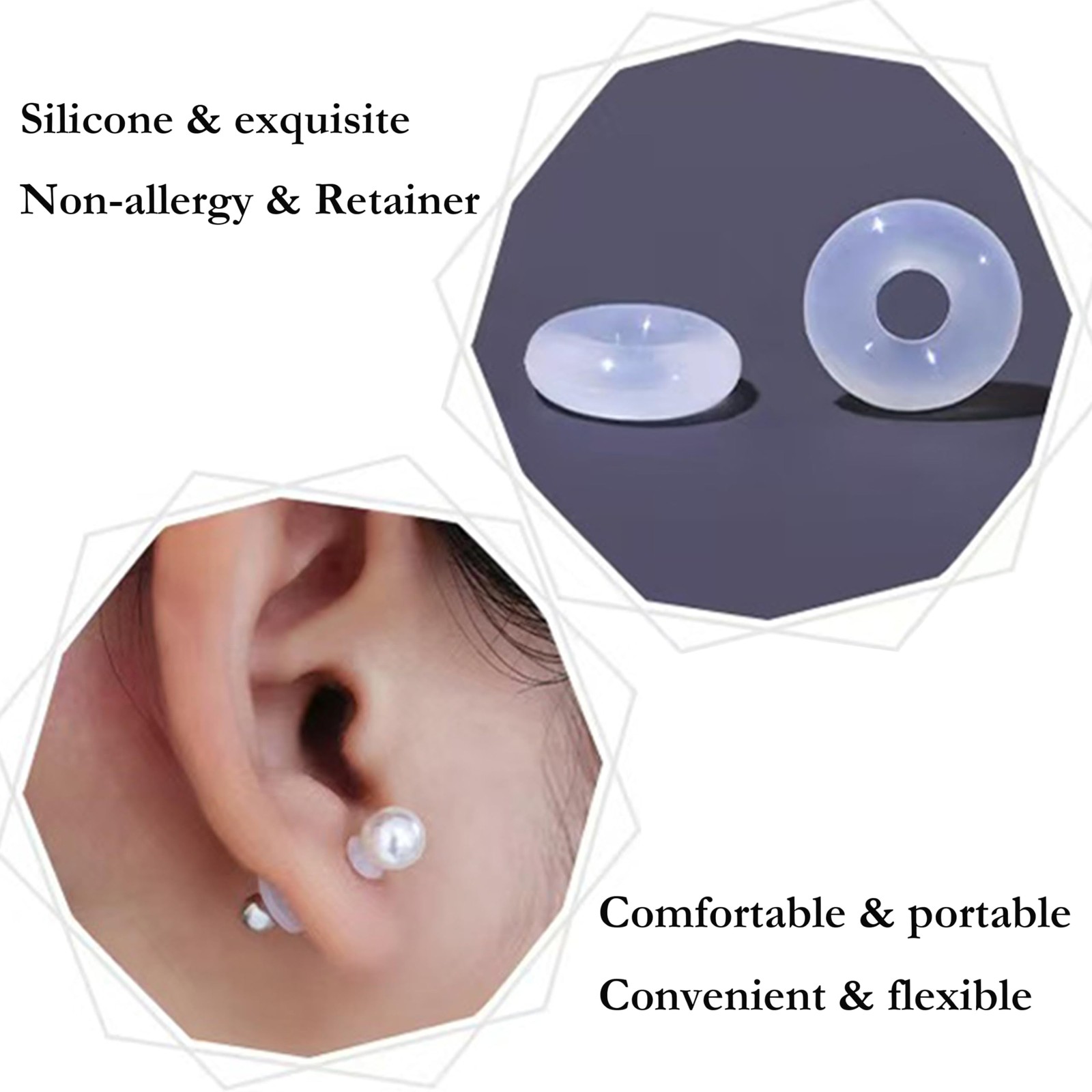 Silicone Earring Backs Stopper 50-100 Pcs for Piercings Clear Discs