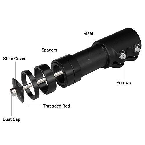Bike Stem Riser Extender MTB Handlebar Stem Adapter with Hex Key for 1-1/8"