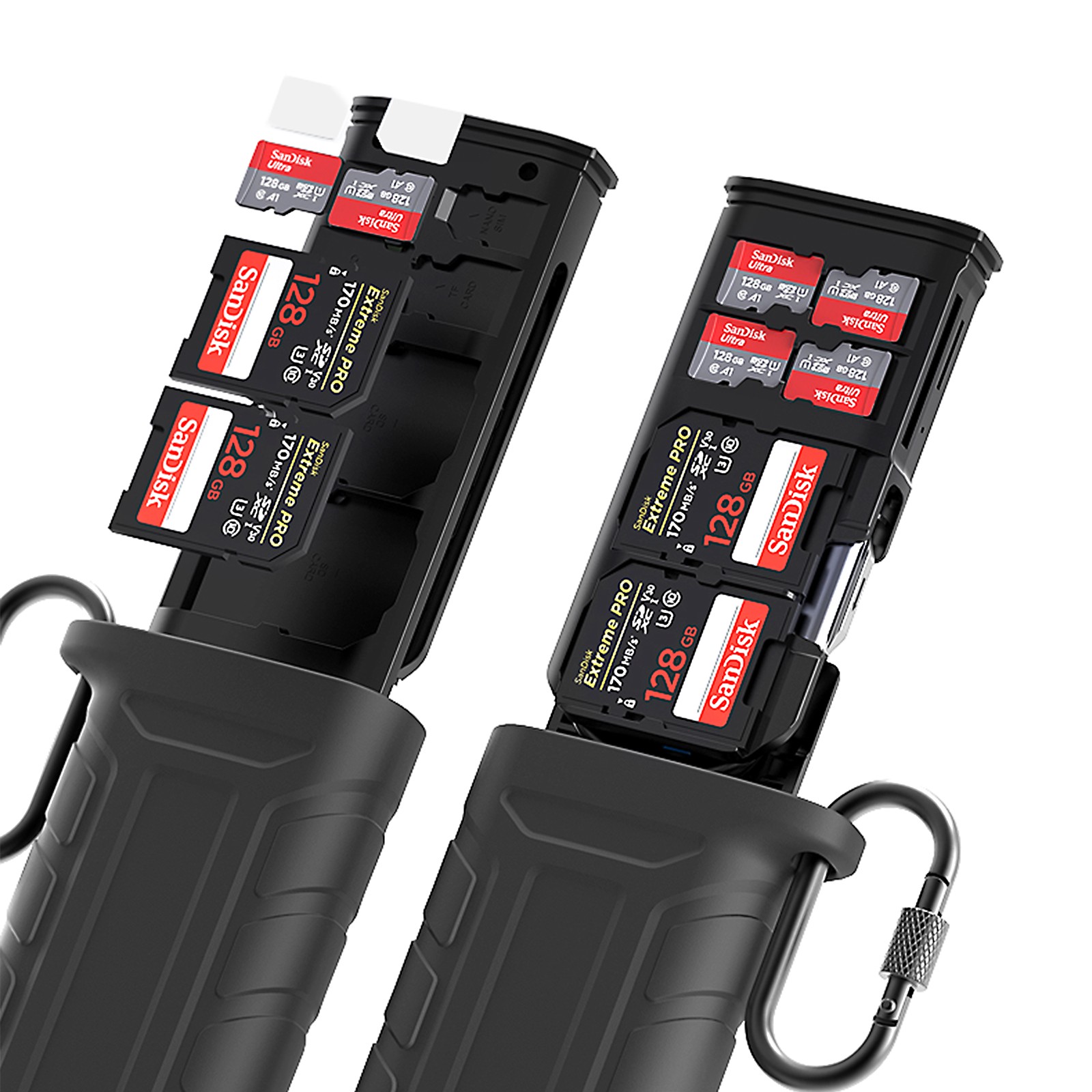2 in 1 High-Speed SD Card Reader USB 3.1 Type-C SD/TF Card Carrying Case Holder