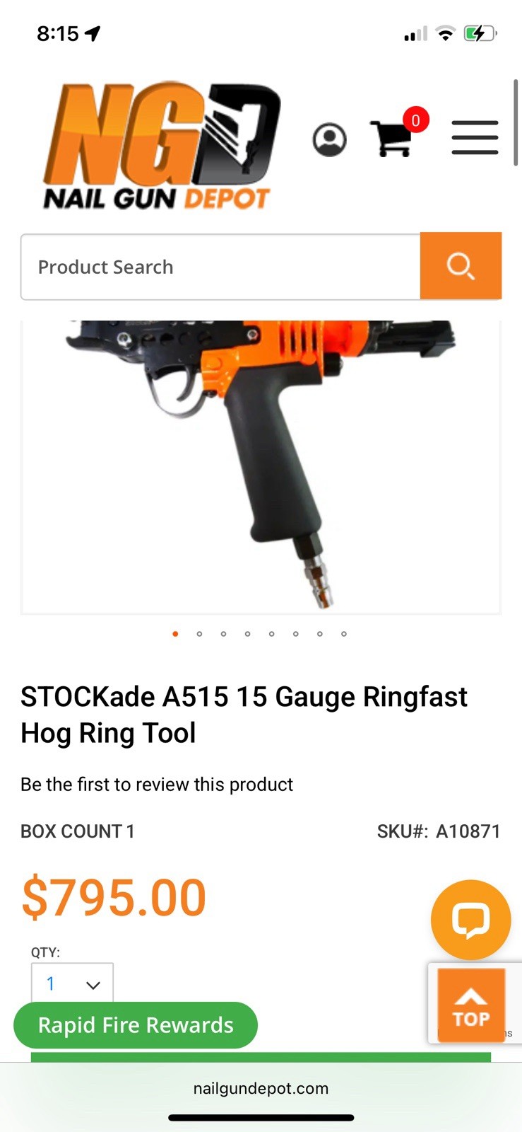 Stockade RingFast A515 Pneumatic Ring Fastening Tool New In Case