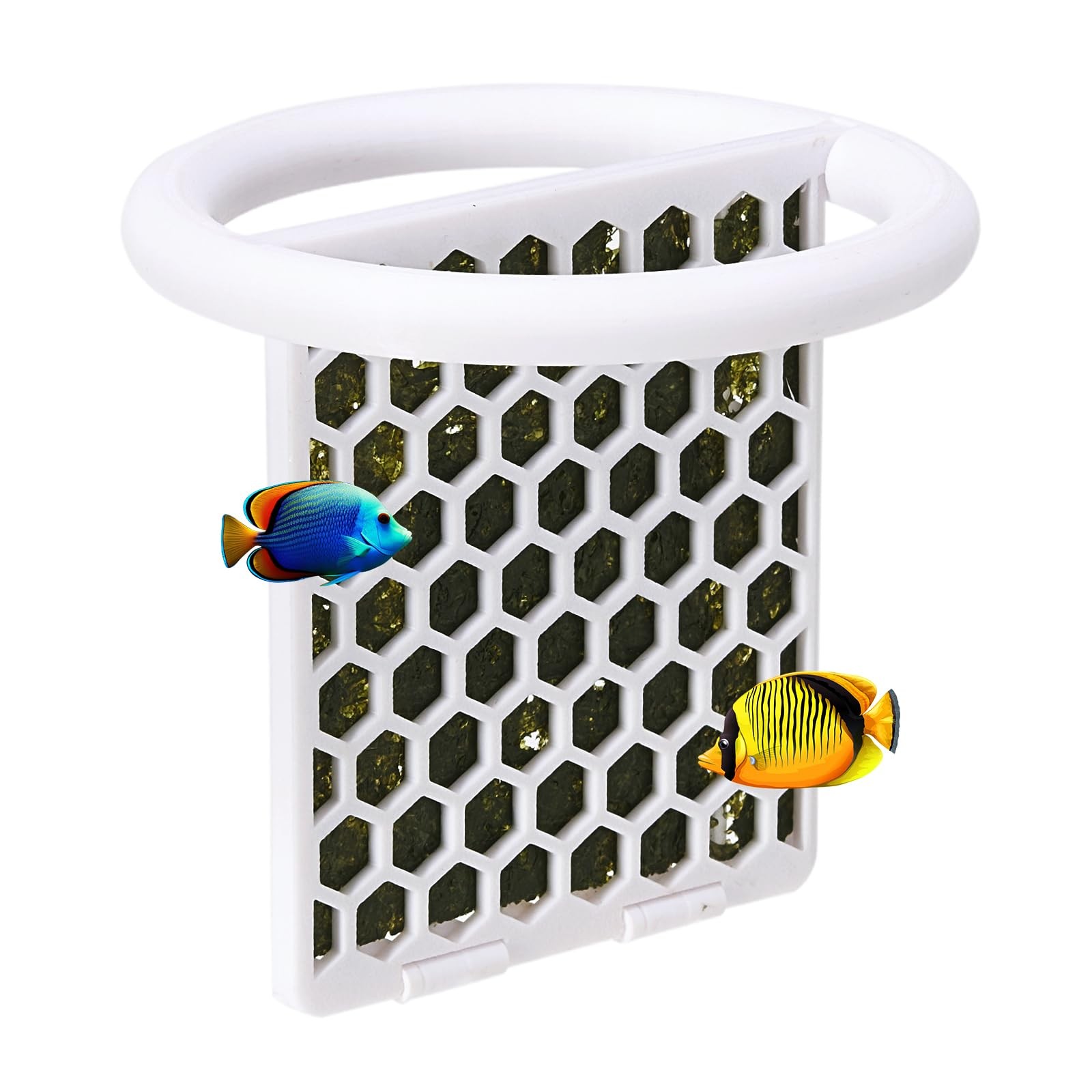 Swirge Floating Seaweed Feeder, Aquarium Algae Holder White
