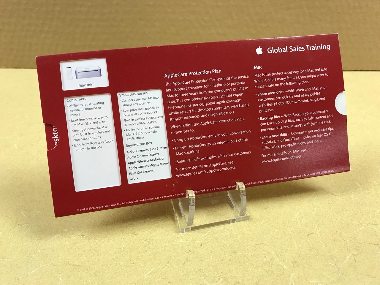 APPLE INTERNAL _VERY RARE _ Apple Computer Macintosh Global Sales Training Card