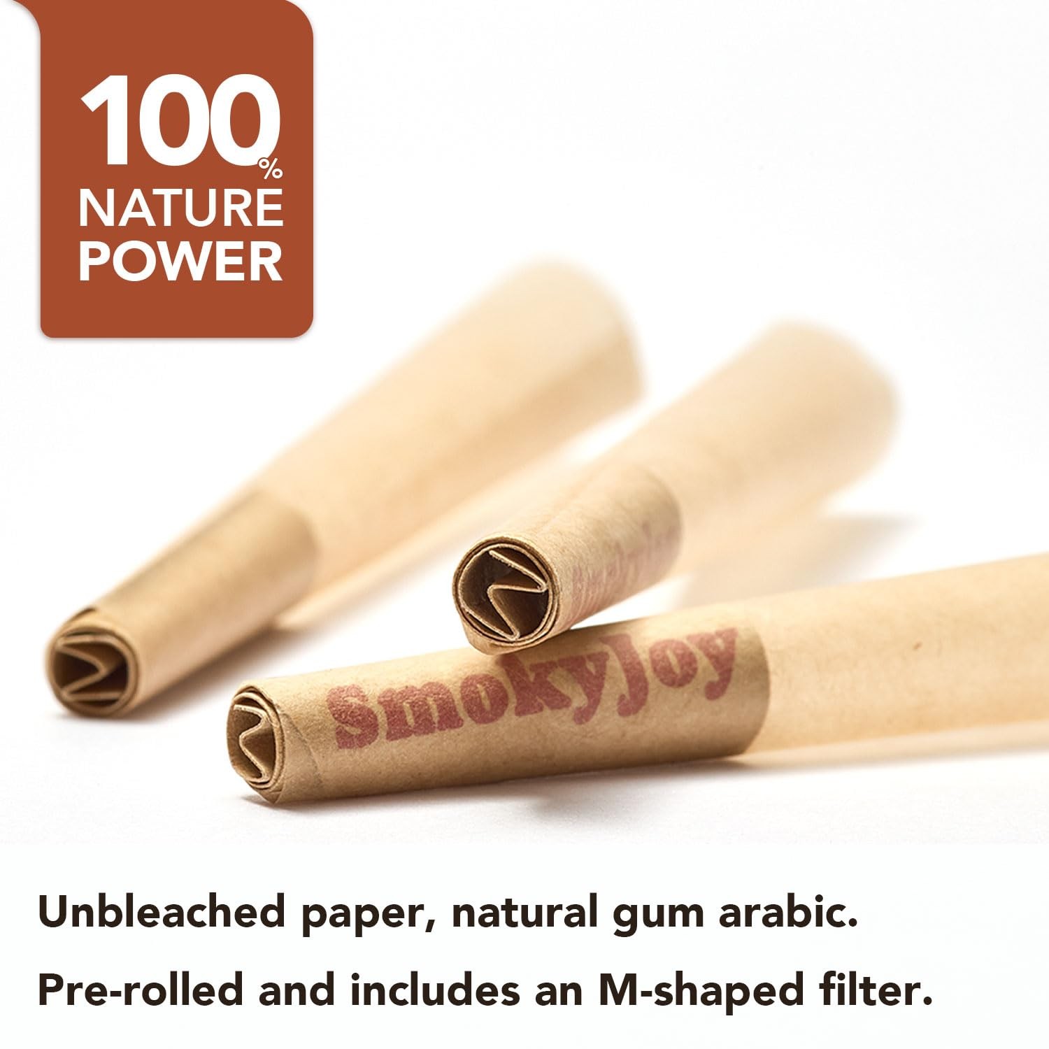 100 Pack Cones Pre Rolling Papers Rolled 1 1/4 Size Paper Cones - Preroll Pre...