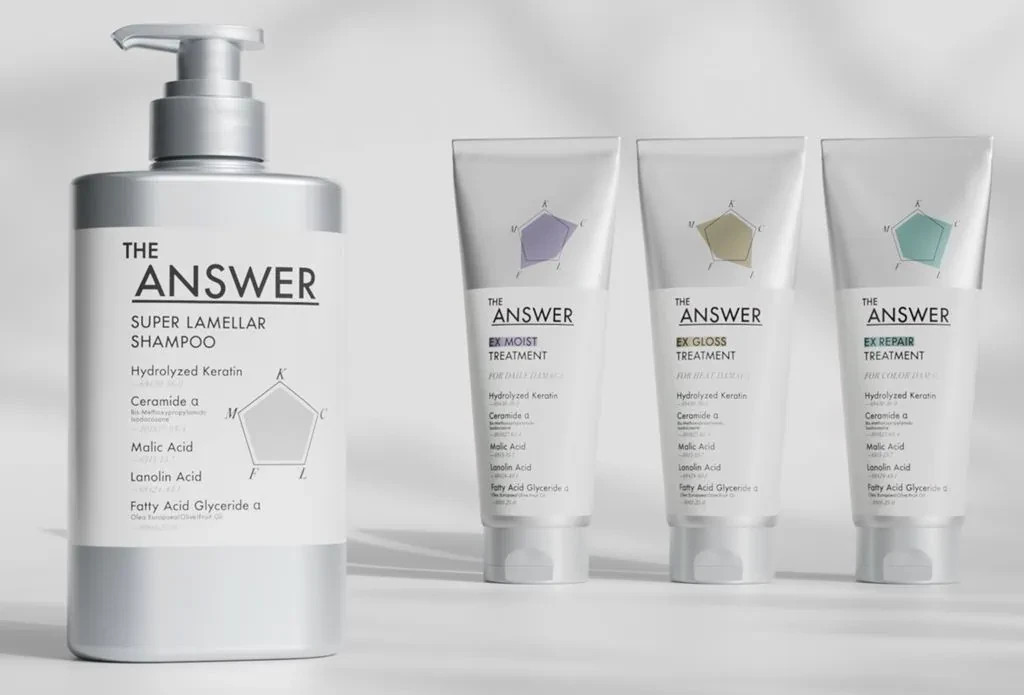 THE ANSWER Super Lamellar Shampoo + EX Treatment (Moist/Gloss/Repair) Set Japan