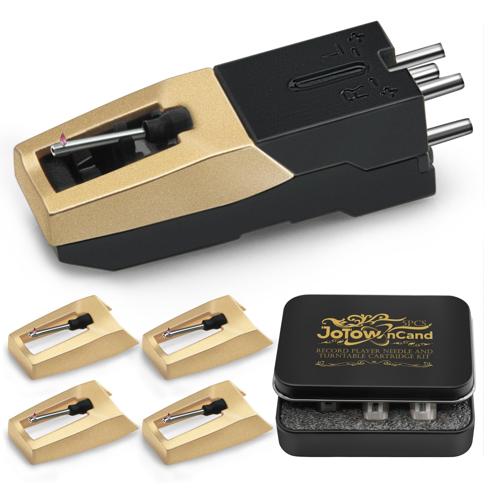 Upgrade Ruby Elliptical Diamond Tip Record Player Needle 5-Pack Stylus Kit Pro