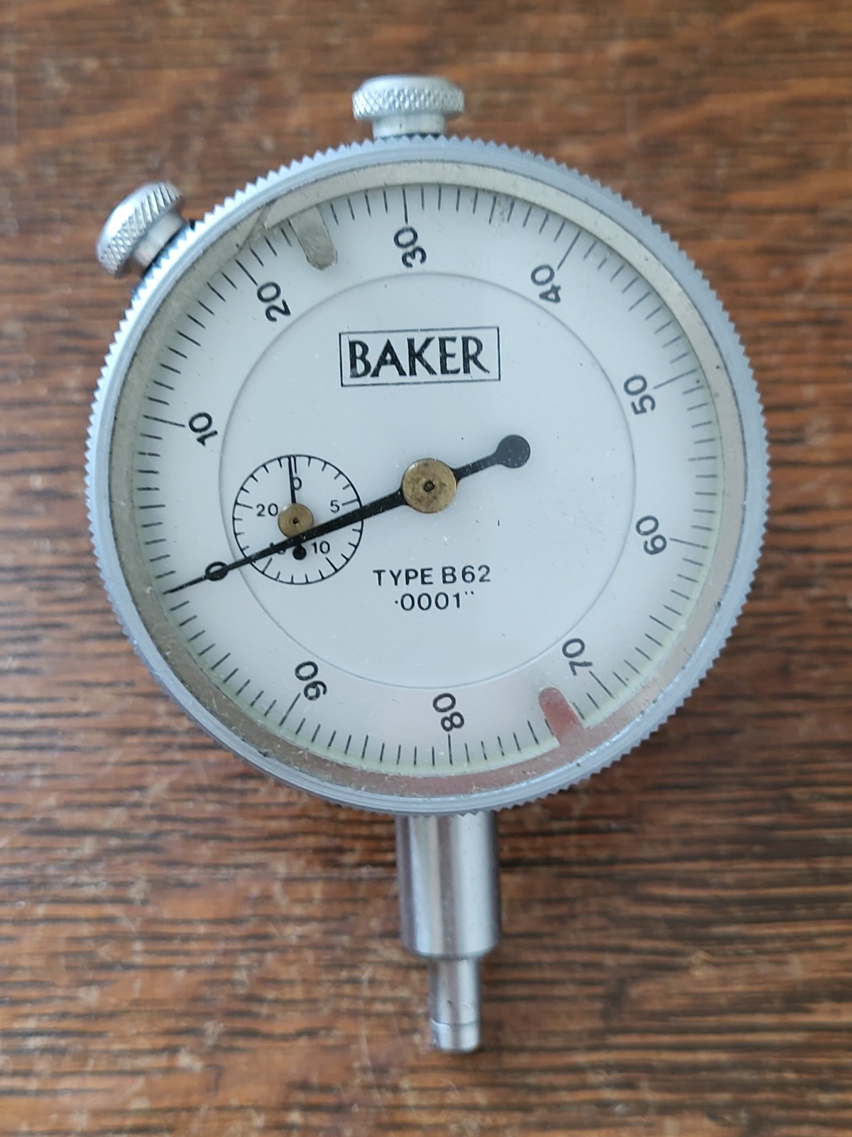 Baker Type B62 Dial Gauge .0001" Range 0.25" w/Box Machinist Tool