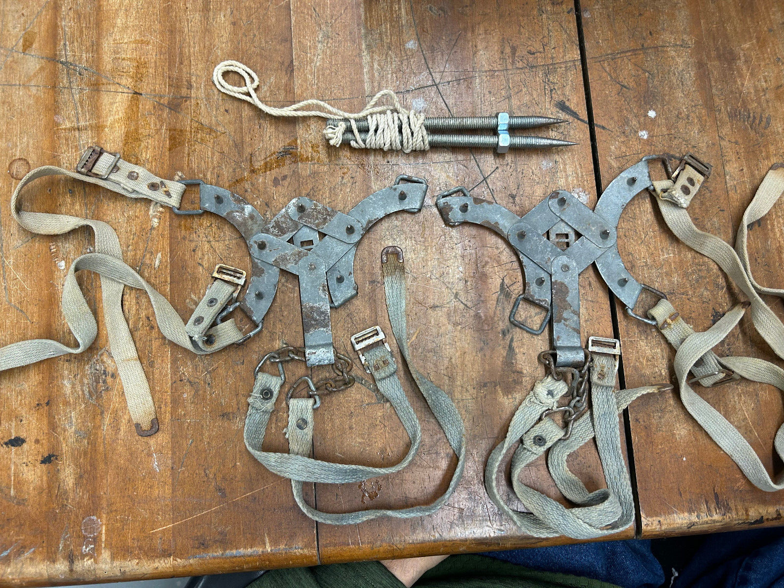 Vintage Adjustable Ice Crampons w/ Ice Self Rescue Safety Picks