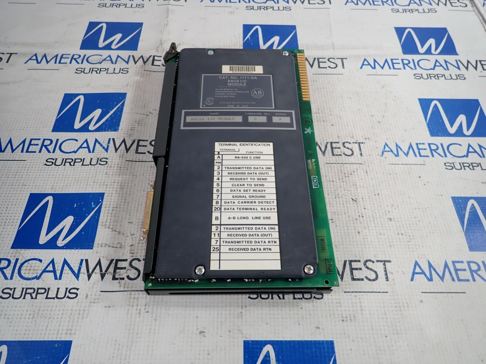 ALLEN BRADLEY 1771-DA  ASCII I/O MODULE REV B SER A