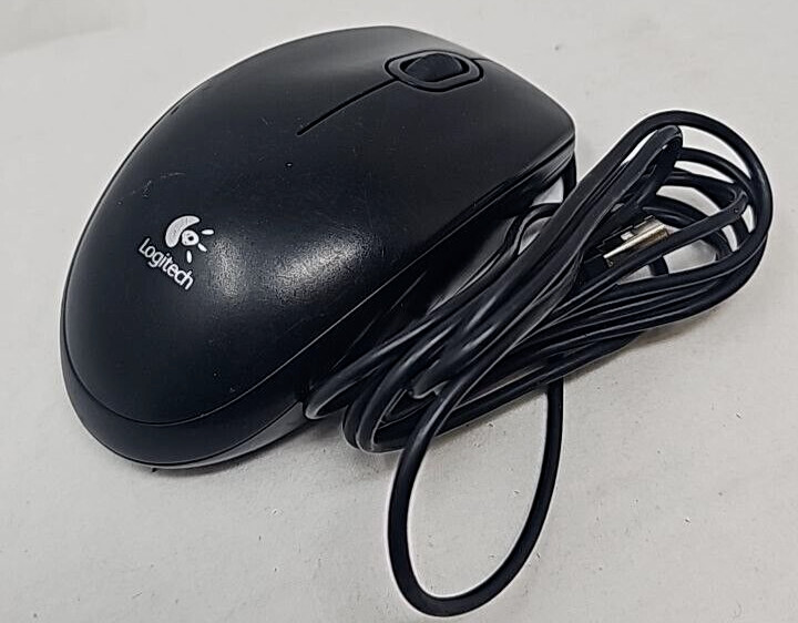 Logitech B100 Wired USB Optical Mouse 3 Button for Laptop Desktop Office Black