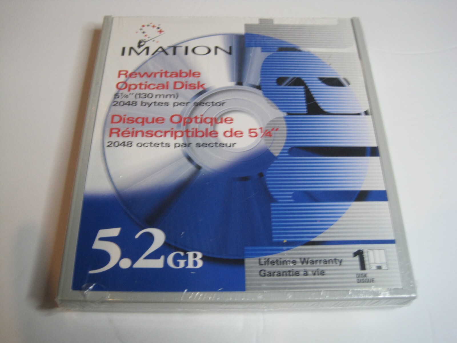 Imation 5.25" RW Magneto Optical Disk 5.2GB 2048B/S MO (91551)