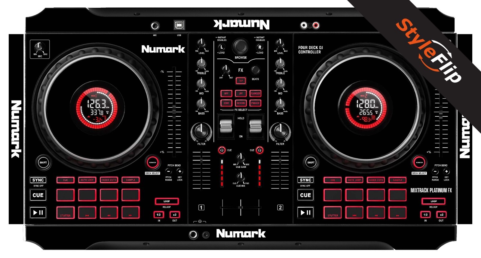 Numark Mixtrack Platinum FX Skin | Color Black | Protective Decal | StyleFlip