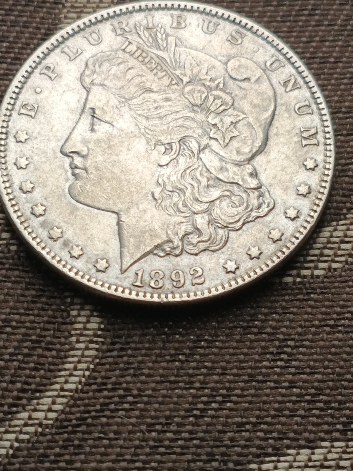 1892 $1 Morgan Silver Dollar -AU  Better Date Philadelphia Mint Coin
