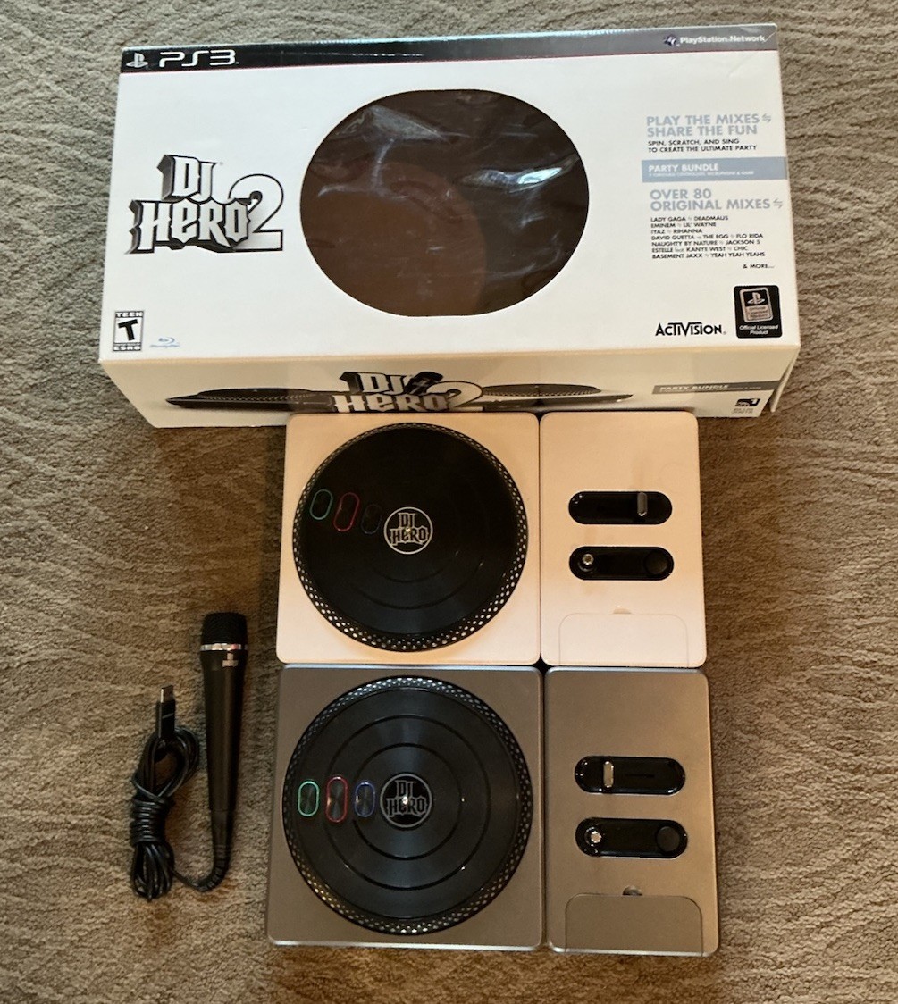 DJ Hero 2 Party Bundle Sony PlayStation 3 PS3 **No Dongle Or Game** Powers On