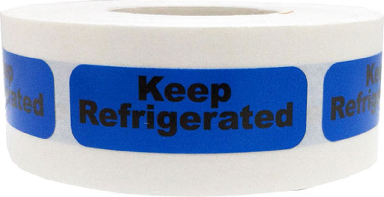Blue "Keep Refrigerated" Stickers | 0.5 x 1.5" Inches Wide | 500 Pack