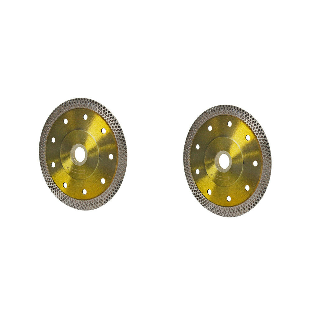2 PC 4-1/2" Turbo Thin Diamond Dry Wet Cutting Blade Saw Mesh Rim Disc Wheel