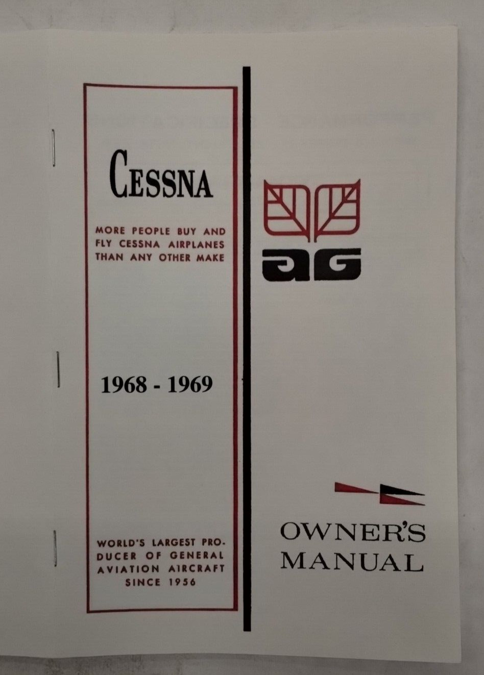Cessna 1968-69 Model 188 & A188 Agwagon Owner's Manual-Reproduction