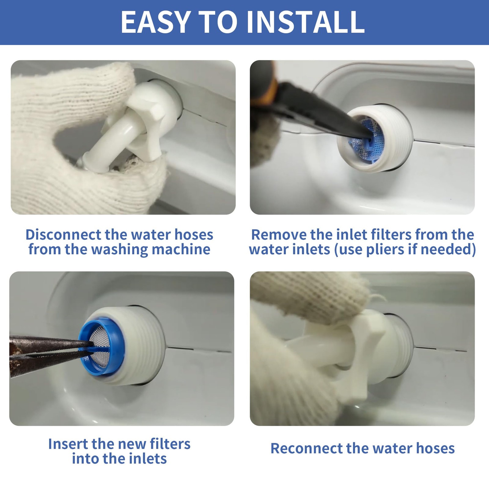 20-Pack Universal Washing Machine Water Inlet Valve Filter Screens, Stainless...