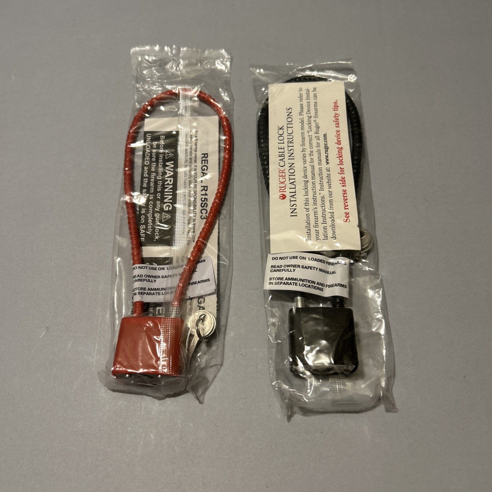 Firearm Handgun Rifle Shotgun Gun Cable Lock New 2 Locks