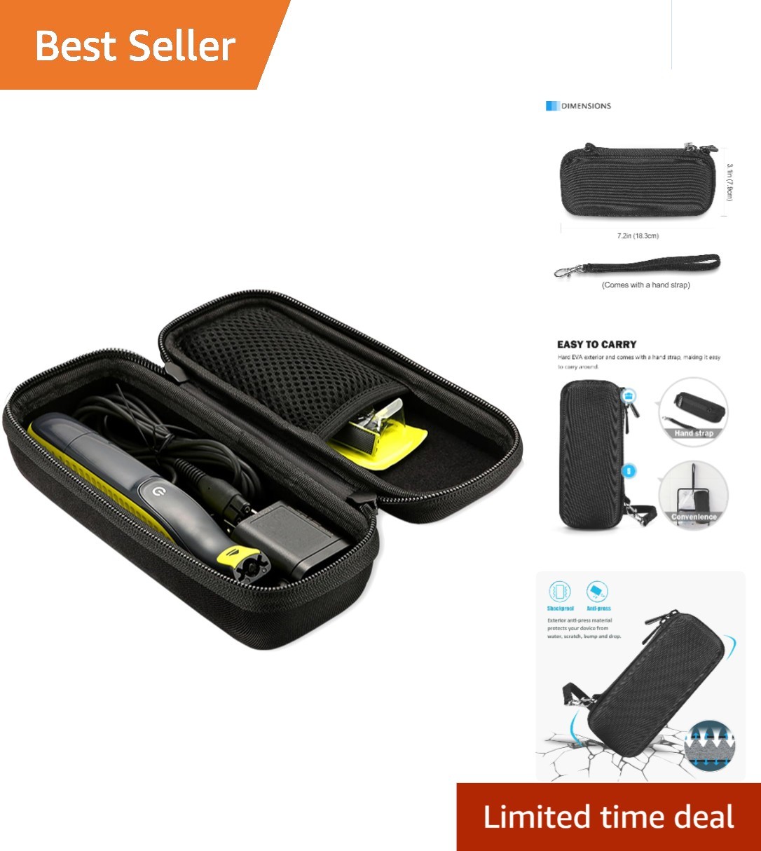 Stylish Hard Case for Travel – Fits Electric Trimmers QP2520/QP2530/QP2620