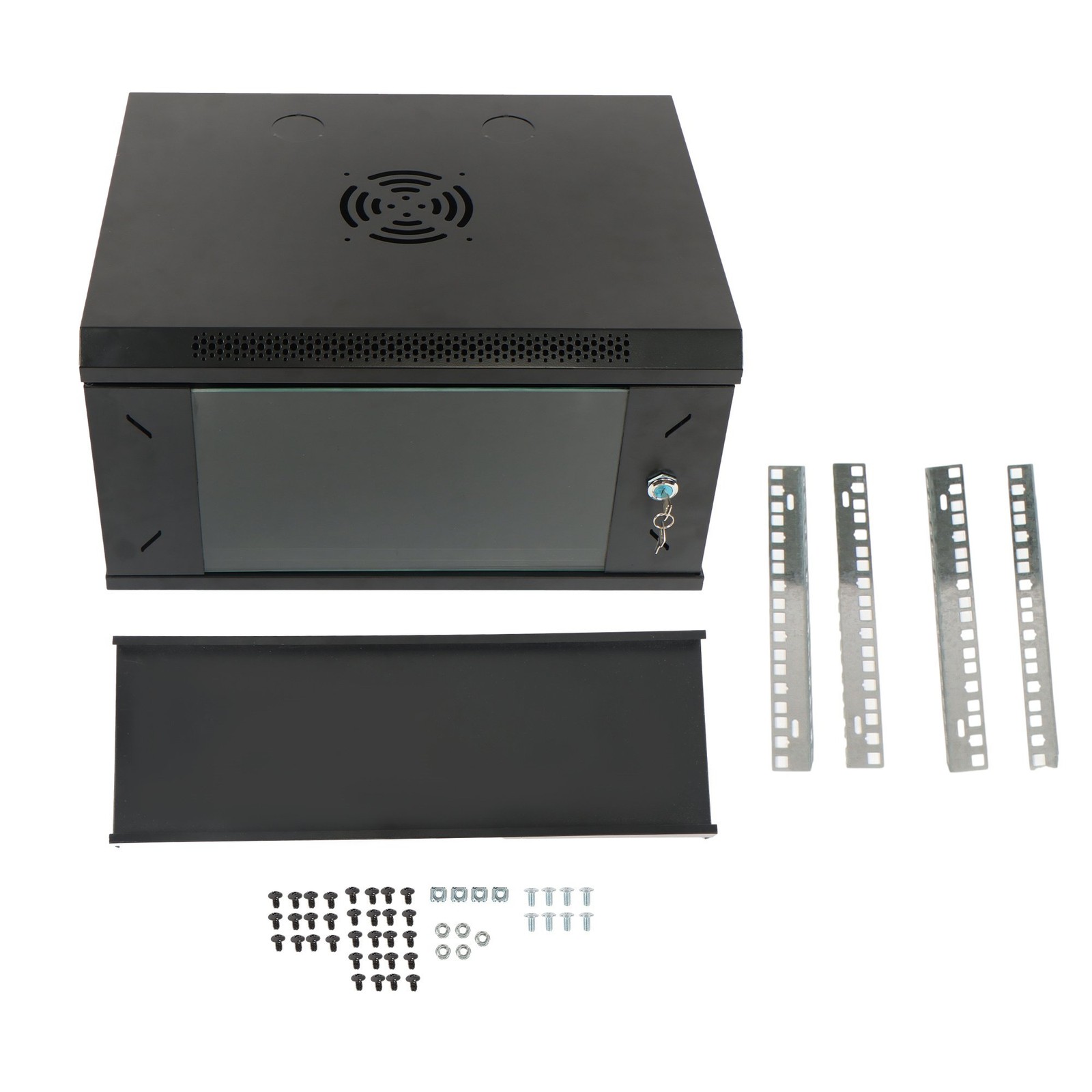 6U Wall Mount IT Data Network Server Rack Cabinet Enclosure 15.5" Depth Black