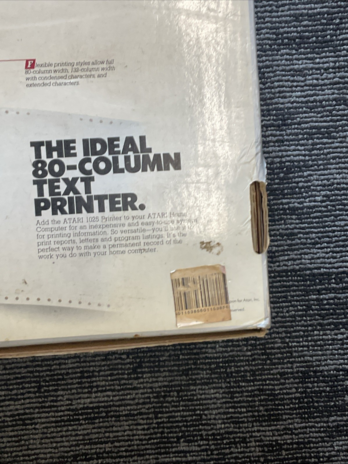Atari 1025 Printer - In Box - Power On - Untested - Cables - Matching Serials