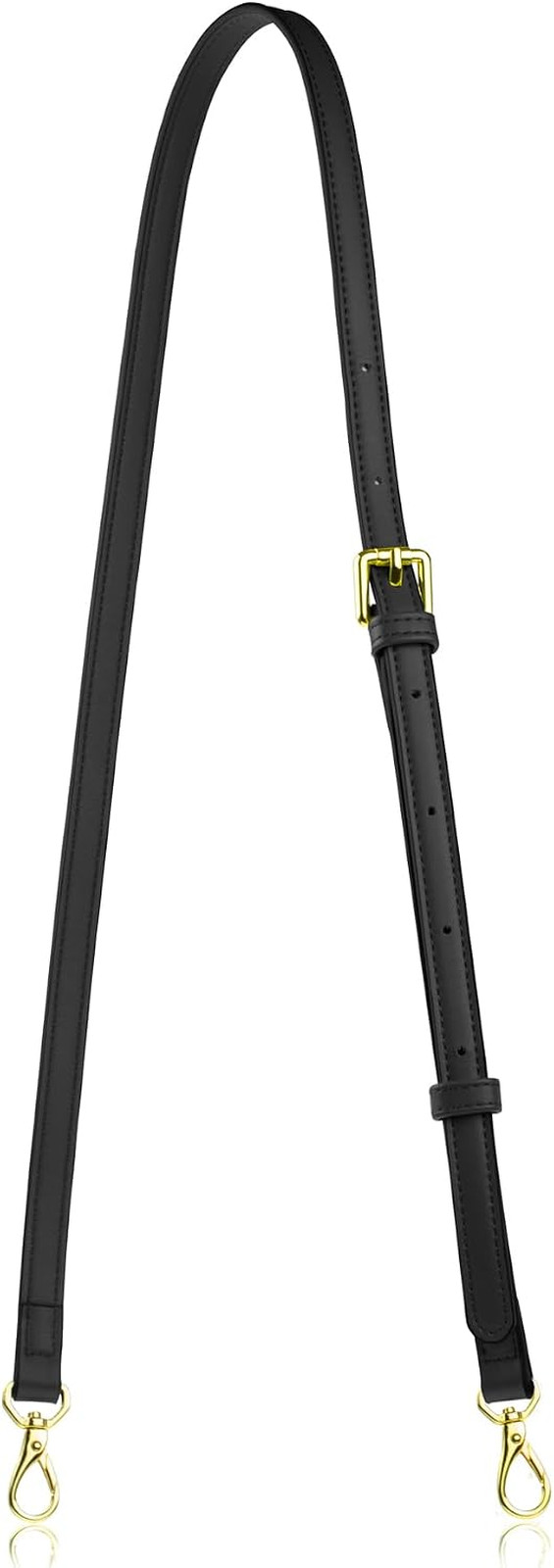 Leather Purse Strap Replacement Adjustable Crossbody Handbag Long Black for