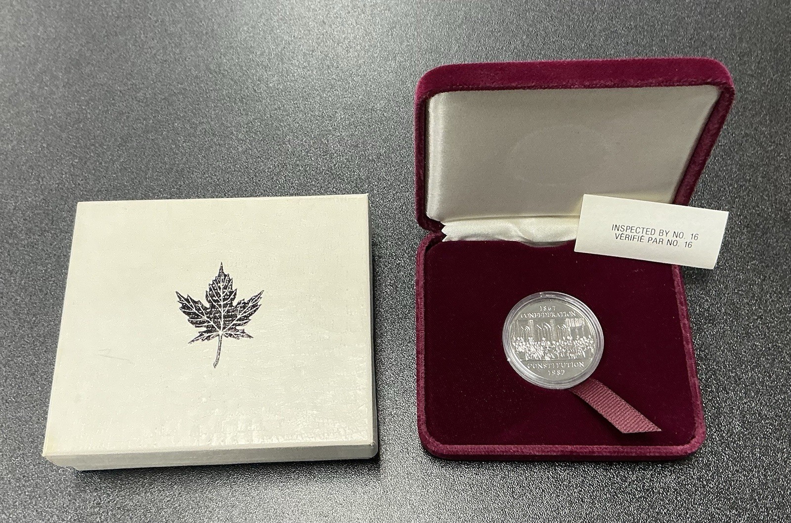 1982 Canadian Dollar Confederation Constitution Proof Coin Canada In Velvet Box