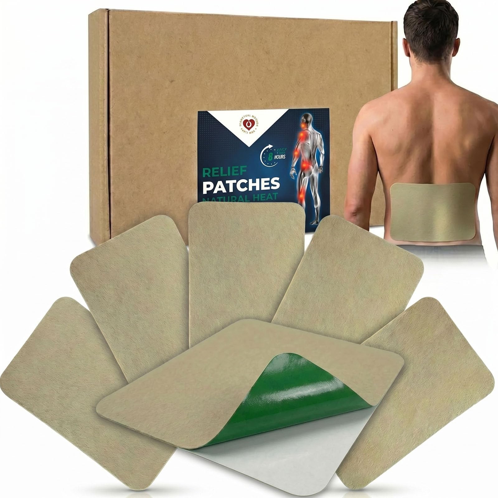 XL Heat Patches for Back - Extra Large Soothing Warming Plaster with Ginger, ...