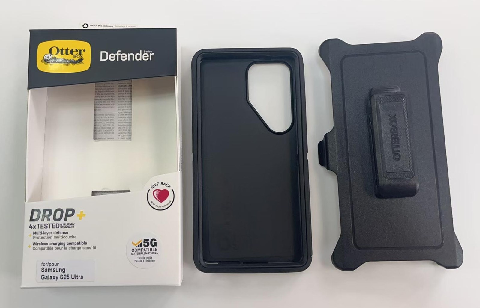 OtterBox Defender Series Case With Belt Clip For Samsung Galaxy S25 Ultra Black