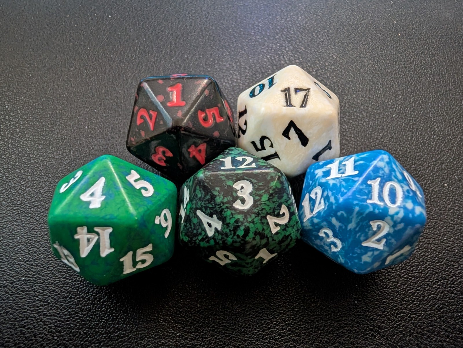 D20 - Set Of 5 D20 Dice - MTG Spin Down