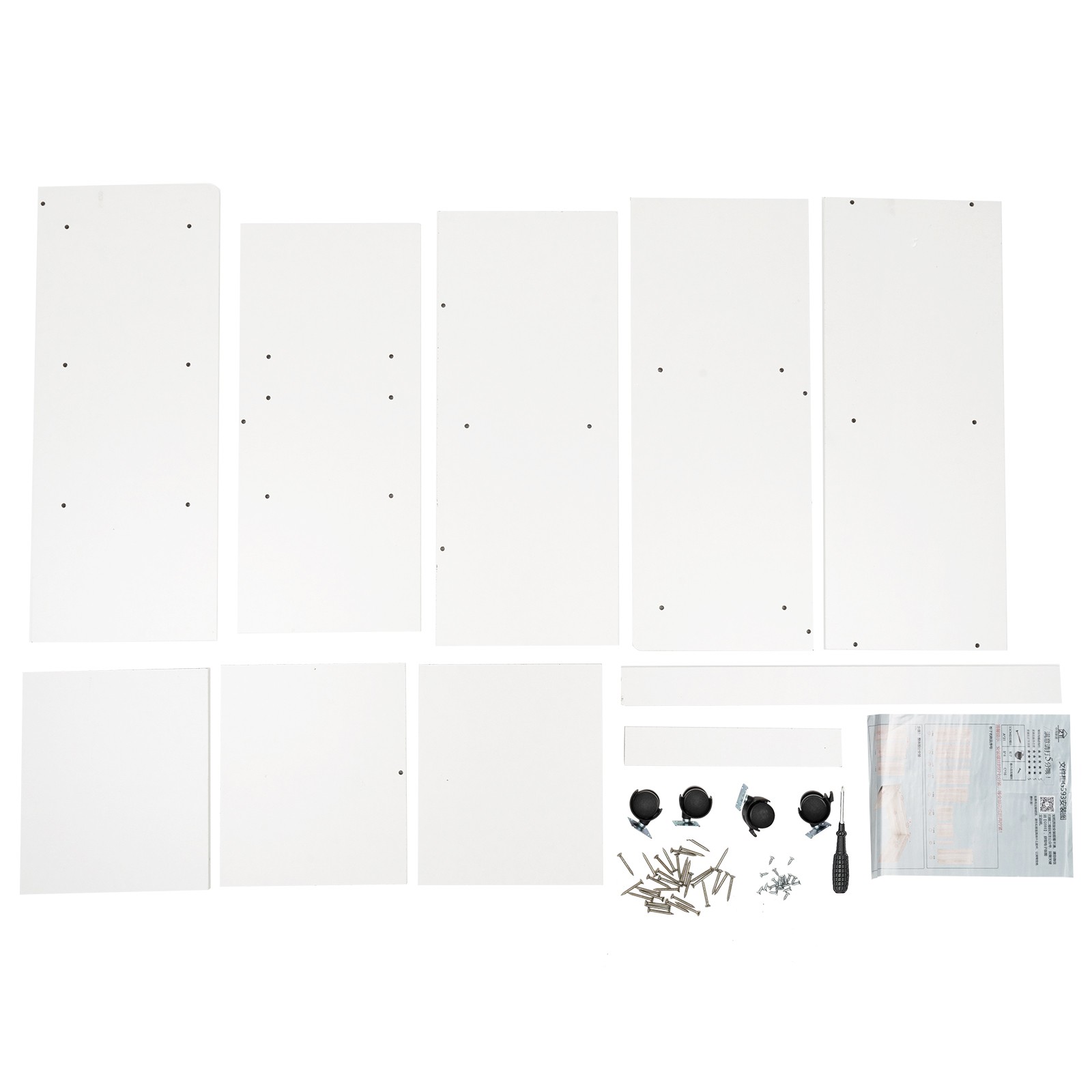 Warm White Filing Cabinet, Storage Shelf, Mobile Printer Stand
