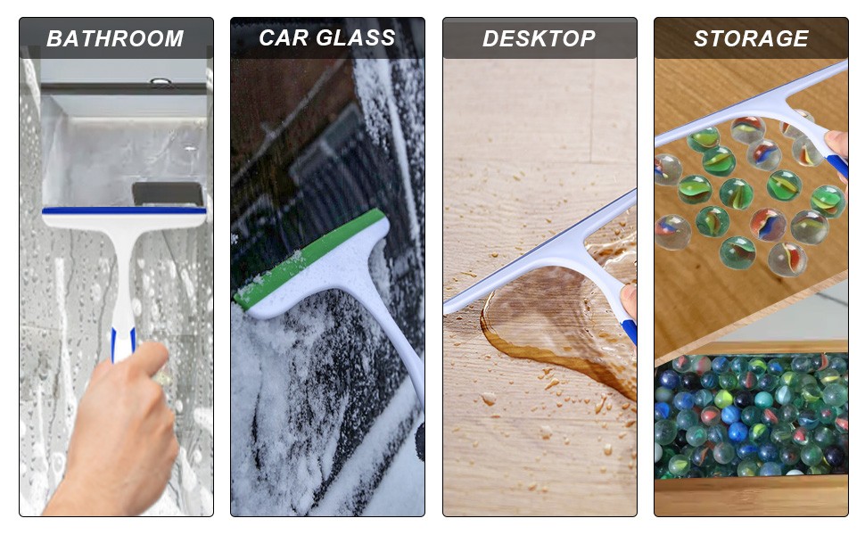 2 Pcs Shower Squeegee for Shower Glass Doors,Car Window Windshield Mirror Tile