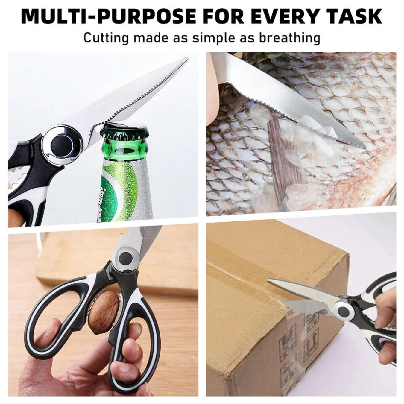 Heavy Duty Kitchen Shears Scissors Stainless Steel Multipurpose Ultra Sharp New