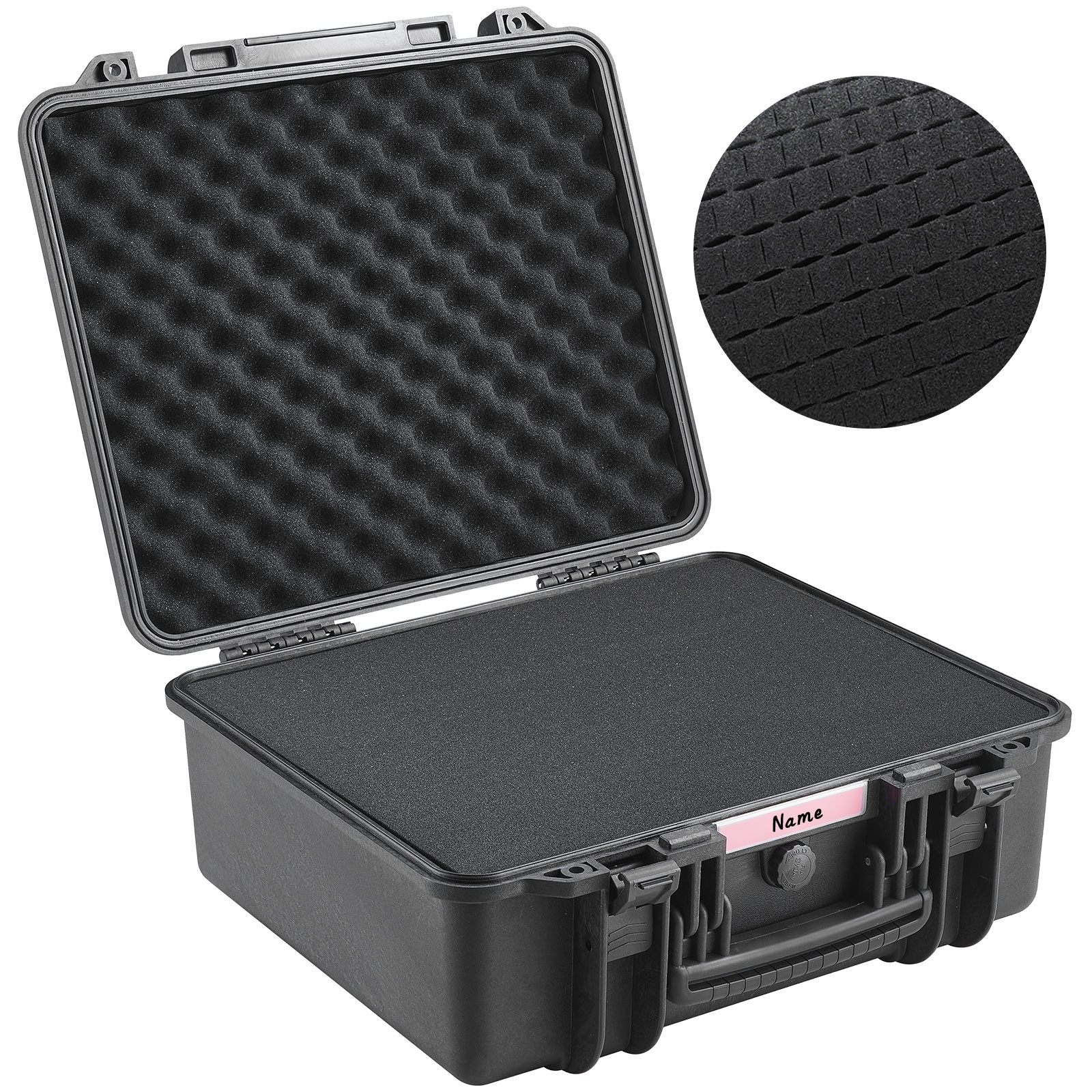 VEVOR Hard Pistol Cases with Pre-cut PU Foam Lockable Pistol Case for 6 Pistol