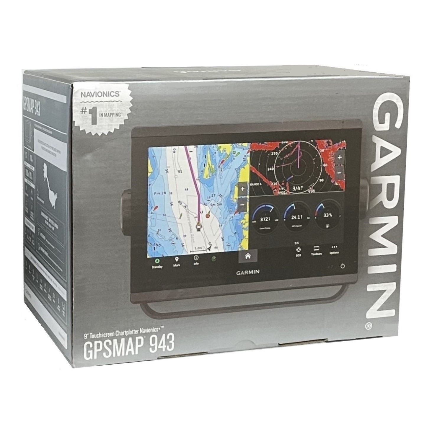 Garmin GPSMAP 943 Marine 9 Chartplotter Navionics+ Inland & Coastal 010-02366-60
