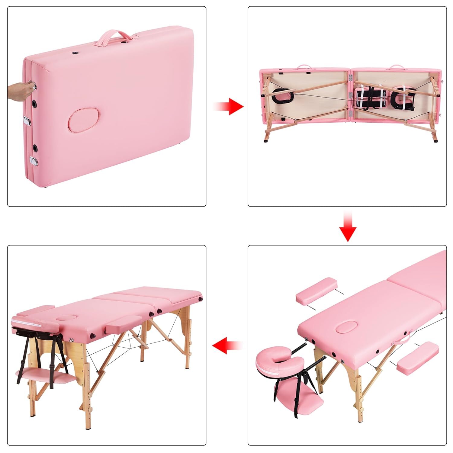 Yaheetech 3 Folding 84 Inch Portable Adjustable Massage Bed with Non-Woven Bag